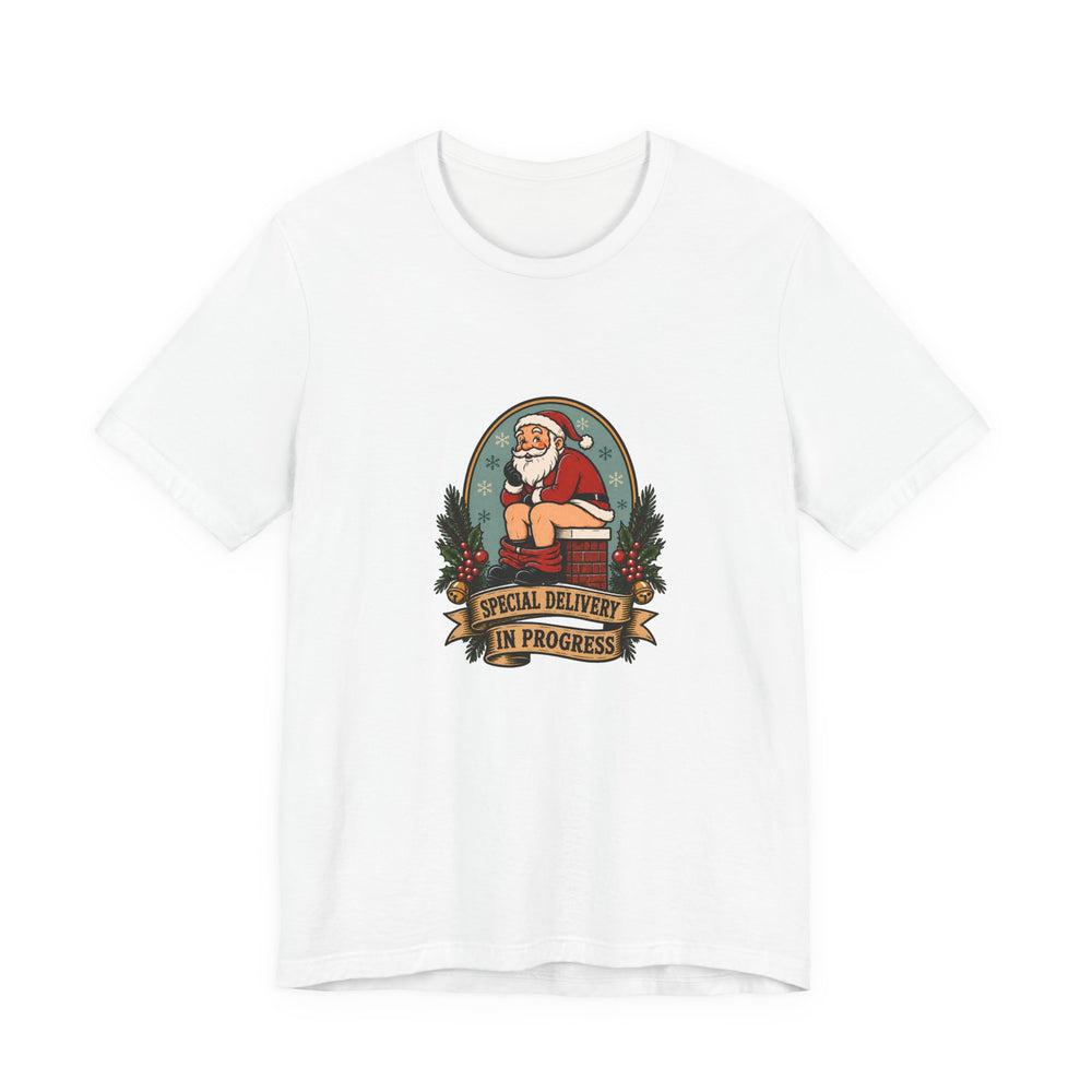 T-shirt drôle Père Noël « Special Delivery in Progress »