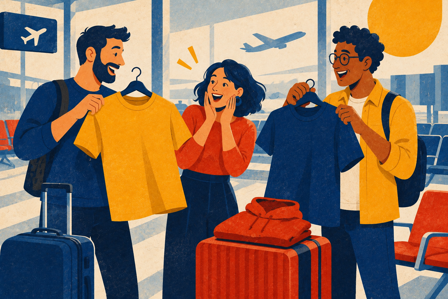 Échange de t-shirts à l’aéroport : le défi qui lance le voyage